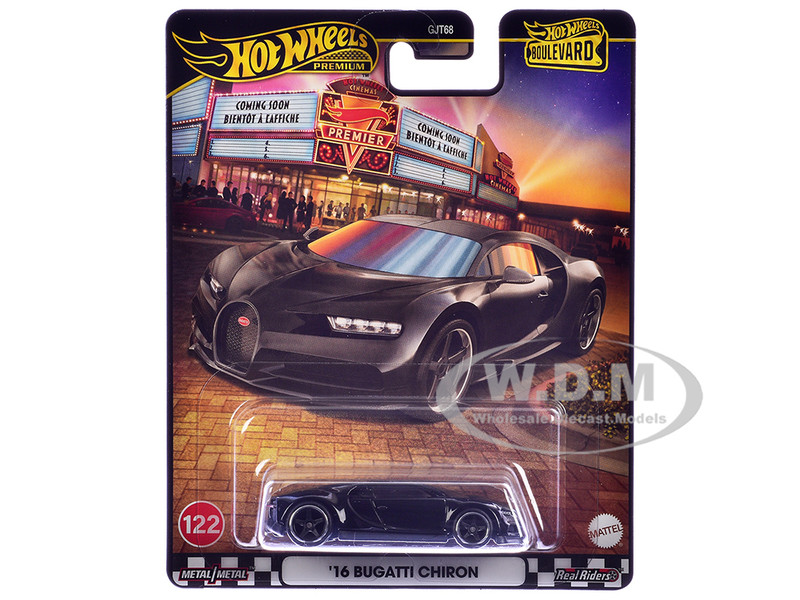 2016 Bugatti Chiron Black Boulevard Series Diecast Model Car Hot Wheels JBL30