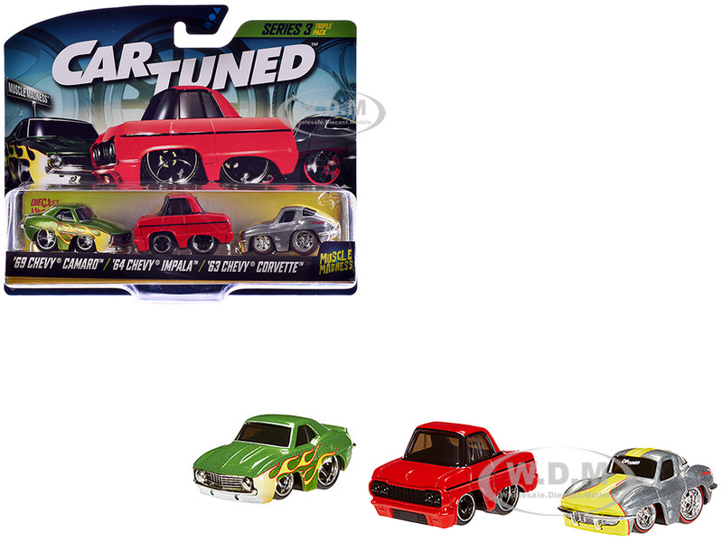 Lowriders Series 3 Chevrolet Triple Pack Set of 3 Cars Diecast Model Cars CarTuned 541974