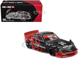 Nissan Fairlady Z Kaido GT RHD Right Hand Drive Advan Black and Red Livery Designed by Jun Imai Kaido House Special 1/64 Diecast Model Car Mini GT KHMG172