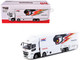 Mitsubishi Fuso Truck with Transporter Team MUGEN HRC White with Graphics Truck64 Series 1/64 Diecast Model Car Tarmac Works T64T-TL001-MU