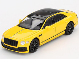 Bentley Flying Spur Monaco Yellow with Black Top Limited Edition 1/64 Diecast Model Car Mini GT MGT00955