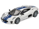 Jaguar C X75 Silver Metallic with Blue Stripes Limited Edition 1/64 Diecast Model Car Mini GT MGT00960