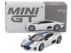 Jaguar C X75 Silver Metallic with Blue Stripes Limited Edition 1/64 Diecast Model Car Mini GT MGT00960