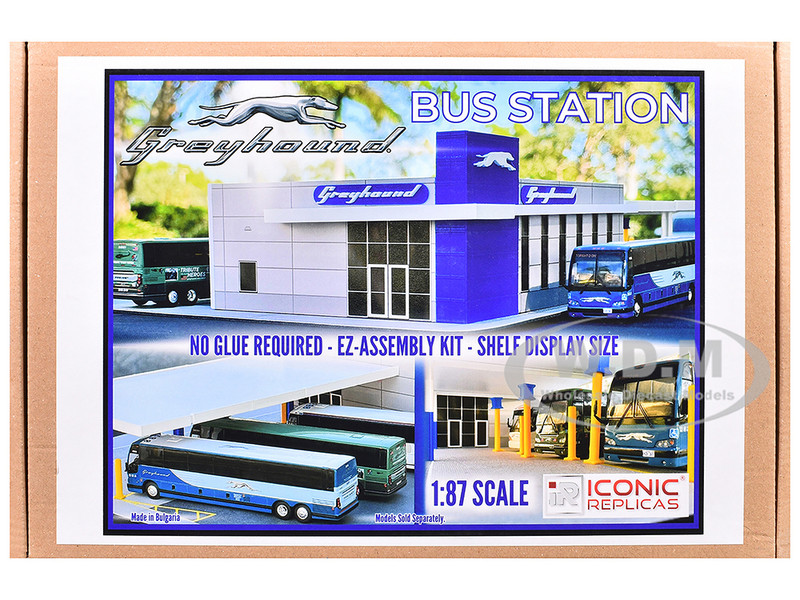 Greyhound Bus Station Diorama EZ Assembly Kit 1/87 (HO) Model Iconic Replicas 87-0599