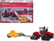 Case IH Steiger 595 Quadtrac Tractor Red Ashland 2811E Scraper Yellow Case IH Agriculture Series 1/64 Diecast Model ERTL TOMY 44378