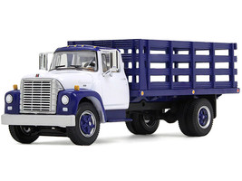 1970s International Loadstar Stake Truck White and Navy Blue 1/64 Diecast Model DCP/First Gear 60-2041