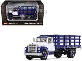 1970s International Loadstar Stake Truck White and Navy Blue 1/64 Diecast Model DCP/First Gear 60-2041
