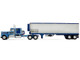 Kenworth W900A with 60 Flat Top Sleeper and 40 Vintage Refrigerated Trailer Crippled Cowboy Blue 1/64 Diecast Model DCP/First Gear 69-2045
