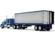 Kenworth W900A with 60 Flat Top Sleeper and 40 Vintage Refrigerated Trailer Crippled Cowboy Blue 1/64 Diecast Model DCP/First Gear 69-2045