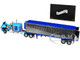 Kenworth W900A with 60 Flat Top Sleeper and 40 Vintage Refrigerated Trailer Crippled Cowboy Blue 1/64 Diecast Model DCP/First Gear 69-2045