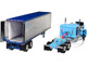 Kenworth W900A with 60 Flat Top Sleeper and 40 Vintage Refrigerated Trailer Crippled Cowboy Blue 1/64 Diecast Model DCP/First Gear 69-2045