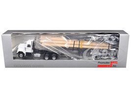 GMC Super B Log Truck and Trailer White with Log Accessories 1/87 (HO) Plastic Model Car Promotex 006355W
