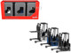 Forklifts with Trailer Bumper 3 Piece Set 1/87 (HO) Plastic Models Promotex 053860SET