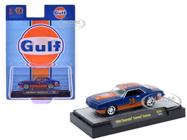 1969 Chevrolet Camaro Custom #20 Gulf Oil Dark Blue and Orange Limited Edition to 5500 pieces Worldwide 1/64 Diecast Model Car M2 Machines 31500-HS59
