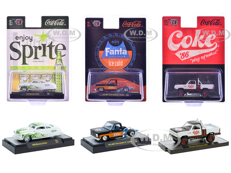 Sodas Set of 3 pieces Release 54 Limited Edition to 10000 pieces Worldwide 1/64 Diecast Model Cars M2 Machines 52500-A54