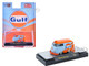 1960 Volkswagen Delivery Van Gulf Oil Light Blue and Orange Limited Edition to 5500 pieces Worldwide 1/64 Diecast Model Car M2 Machines 31500-MJS84