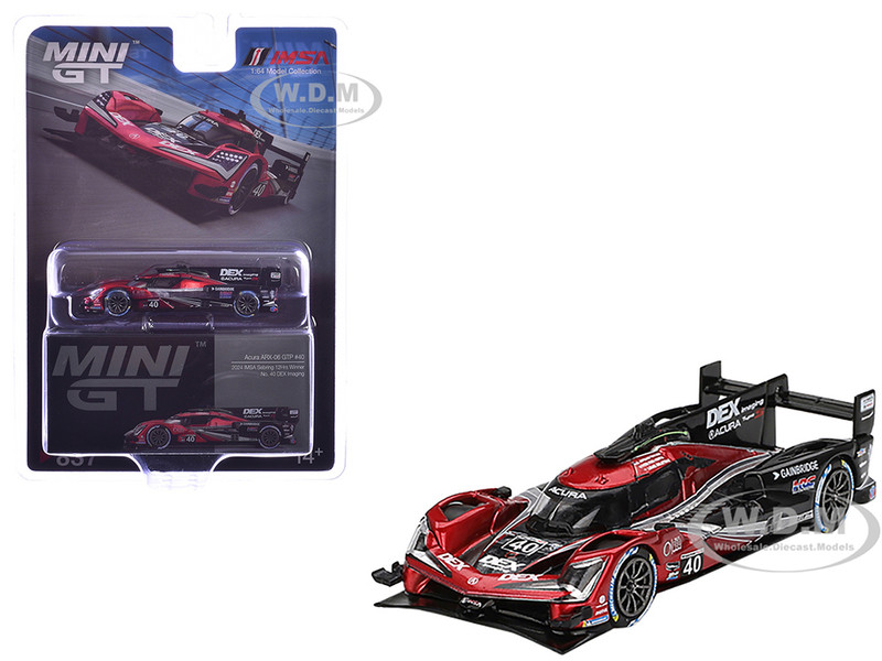 Acura ARX 06 GTP #40 Louis Deletraz Colton Herta Jordan Taylor Wayne Taylor Racing with Andretti Winner IMSA 12 Hours of Sebring 2024 Limited Edition 1/64 Diecast Model Car Mini GT MGT00837