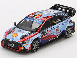 Hyundai i20 N Rally1 Hybrid #11 Thierry Neuville Martijn Wydaeghe Winner Rallye Monte Carlo 2024 Limited Edition 1/64 Diecast Model Car Mini GT MGT00871