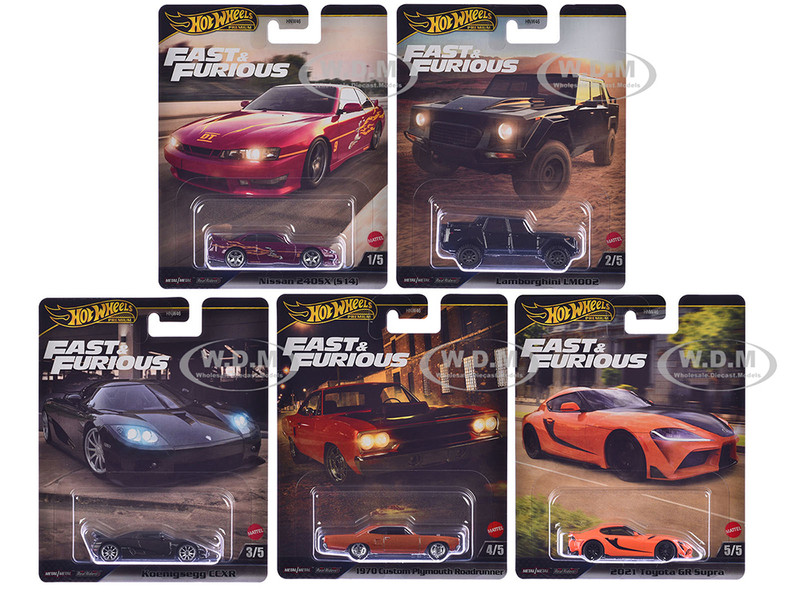 Fast & Furious 2025 5 piece Set L Model Cars Hot Wheels HNW46-956L