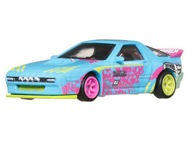 Mazda RX7 FC PANDEM Blue with Graphics Silhouettes Series Diecast Model Car Hot Wheels JBK60
