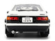 Toyota Trueno AE86 RHD Right Hand Drive White and Black with Graphics and Takumi Diecast Figure Initial D 1998 2021 TV Series Anime Hollywood Rides Series 1/24 Diecast Model Jada 34501