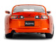 1995 Toyota Supra Orange Metallic with Graphics and Chainsaw Man Diecast Figure Chainsaw Man 2022 TV Series Anime Hollywood Rides Series 1/24 Diecast Model Jada 35181