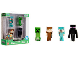 Set of 4 Diecast Figures Minecraft Video Game Wave 3 Metalfigs Series Diecast models Jada 35615
