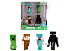 Set of 4 Diecast Figures Minecraft Video Game Wave 3 Metalfigs Series Diecast models Jada 35615