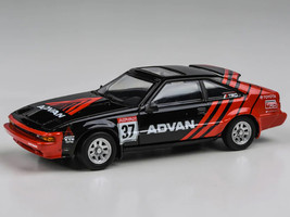 1984 Toyota Celica Supra #37 ADVAN Black and Red 1/64 Diecast Model Car Paragon Models PA-55445