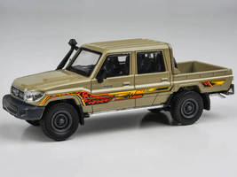 2014 Toyota Land Cruiser LC 79 Pickup Truck Sandy Taupe with Graphics 1/64 Diecast Model Car Paragon Models PA-55685