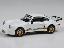 Porsche 911 Carrera RSR 3 0 Grand Prix White with Gold Stripes and Wheels 1/64 Diecast Model Car Paragon Models PA-55795