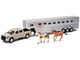 Toyota Tundra Pro Pickup Truck Beige with Horse Trailer Chrome and Horse Figures Long Haul Truckers Series 1/32 Diecast Model New Ray SS-19533