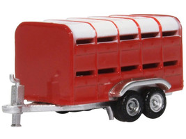 Livestock Trailer Red 1/148 (N) Scale Diecast Model Car Oxford Diecast NFARM004