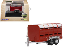 Livestock Trailer Red 1/148 (N) Scale Diecast Model Car Oxford Diecast NFARM004