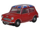 Austin Mini RHD Right Hand Drive Tartan Red with Union Jack Top 1/148 (N) Scale Diecast Model Car Oxford Diecast NMN001