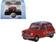 Austin Mini RHD Right Hand Drive Tartan Red with Union Jack Top 1/148 (N) Scale Diecast Model Car Oxford Diecast NMN001