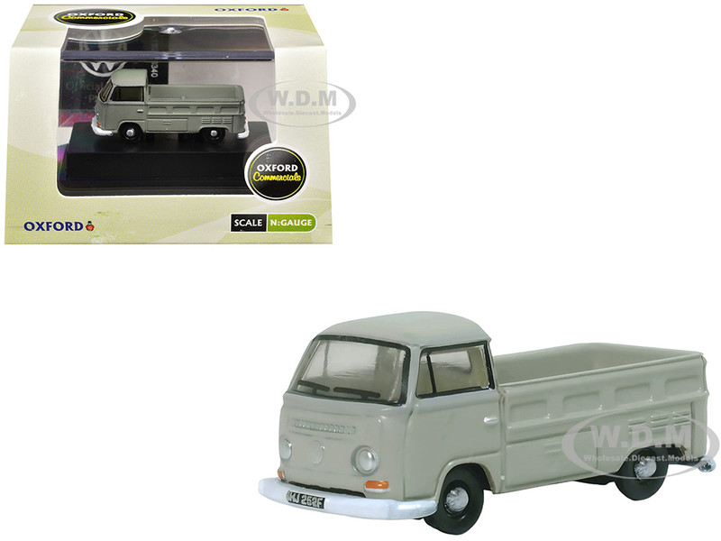 Volkswagen T2 Pickup Truck Light Gray 1/148 (N) Scale Diecast Model Car Oxford Diecast NVW002