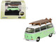 Volkswagen T2 Minibus Light Green and White with Surfboard on Roof Rack 1/148 (N) Scale Diecast Model Car Oxford Diecast NVW007