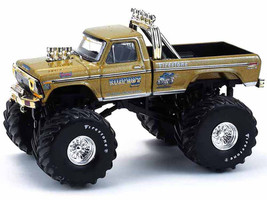 1979 Ford F 250 Monster Truck Bigfoot #1 50th Anniversary Gold Metallic Hobby Exclusive Series 1/64 Diecast Model Car Greenlight GL30552