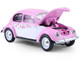 1950 Volkswagen Beetle Botanical Beetle Pink and White with Graphics Club Vee Dub Series 21 1/64 Diecast Model Car Greenlight 36120A