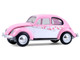 1950 Volkswagen Beetle Botanical Beetle Pink and White with Graphics Club Vee Dub Series 21 1/64 Diecast Model Car Greenlight 36120A