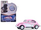 1950 Volkswagen Beetle Botanical Beetle Pink and White with Graphics Club Vee Dub Series 21 1/64 Diecast Model Car Greenlight 36120A