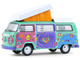 1973 Volkswagen Type 2 Westfalia Campmobile Music Festival Van Green with White Top and Graphics Club Vee Dub Series 21 1/64 Diecast Model Car Greenlight 36120C
