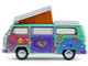 1973 Volkswagen Type 2 Westfalia Campmobile Music Festival Van Green with White Top and Graphics Club Vee Dub Series 21 1/64 Diecast Model Car Greenlight 36120C
