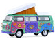 1973 Volkswagen Type 2 Westfalia Campmobile Music Festival Van Green with White Top and Graphics Club Vee Dub Series 21 1/64 Diecast Model Car Greenlight 36120C