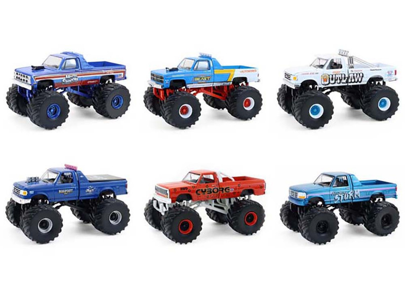 Kings of Crunch Series 16 Set of 6 Monster Trucks 1/64 Diecast Model Cars Greenlight 49160SET