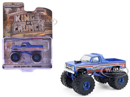 1982 GMC Sierra 2500 Monster Truck Moonshiner! Blue Metallic with Stripes Kings of Crunch Series 16 1/64 Diecast Model Car Greenlight 49160A