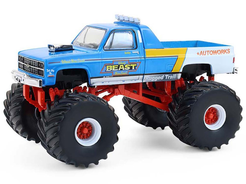 1983 Chevrolet C30 Monster Truck Holman s Beast Blue and White Kings of Crunch Series 16 1/64 Diecast Model Car Greenlight 49160B