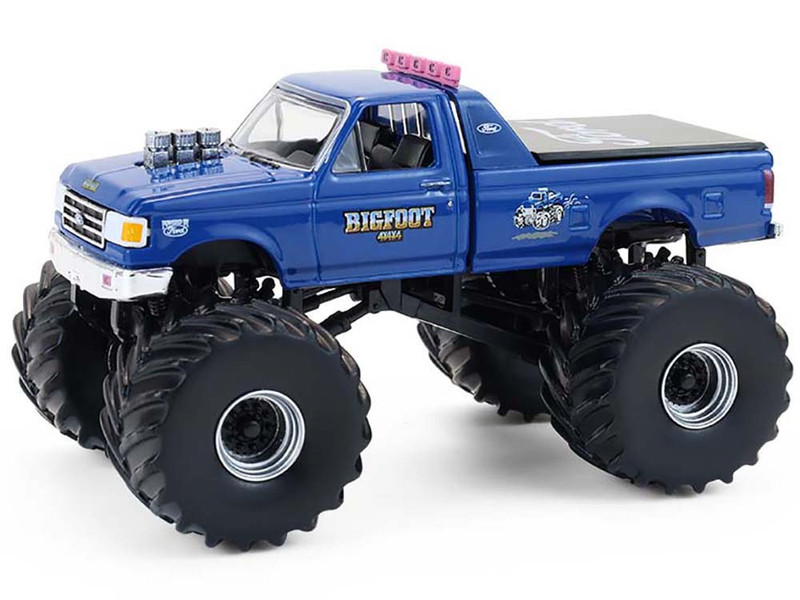 1990 Ford F 350 Monster Truck Bigfoot #4 Blue Kings of Crunch Series 16 1/64 Diecast Model Car Greenlight 49160D
