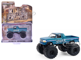 1993 Ford F 250 Monster Truck Northern Storm Teal Metallic Kings of Crunch Series 16 1/64 Diecast Model Car Greenlight 49160F